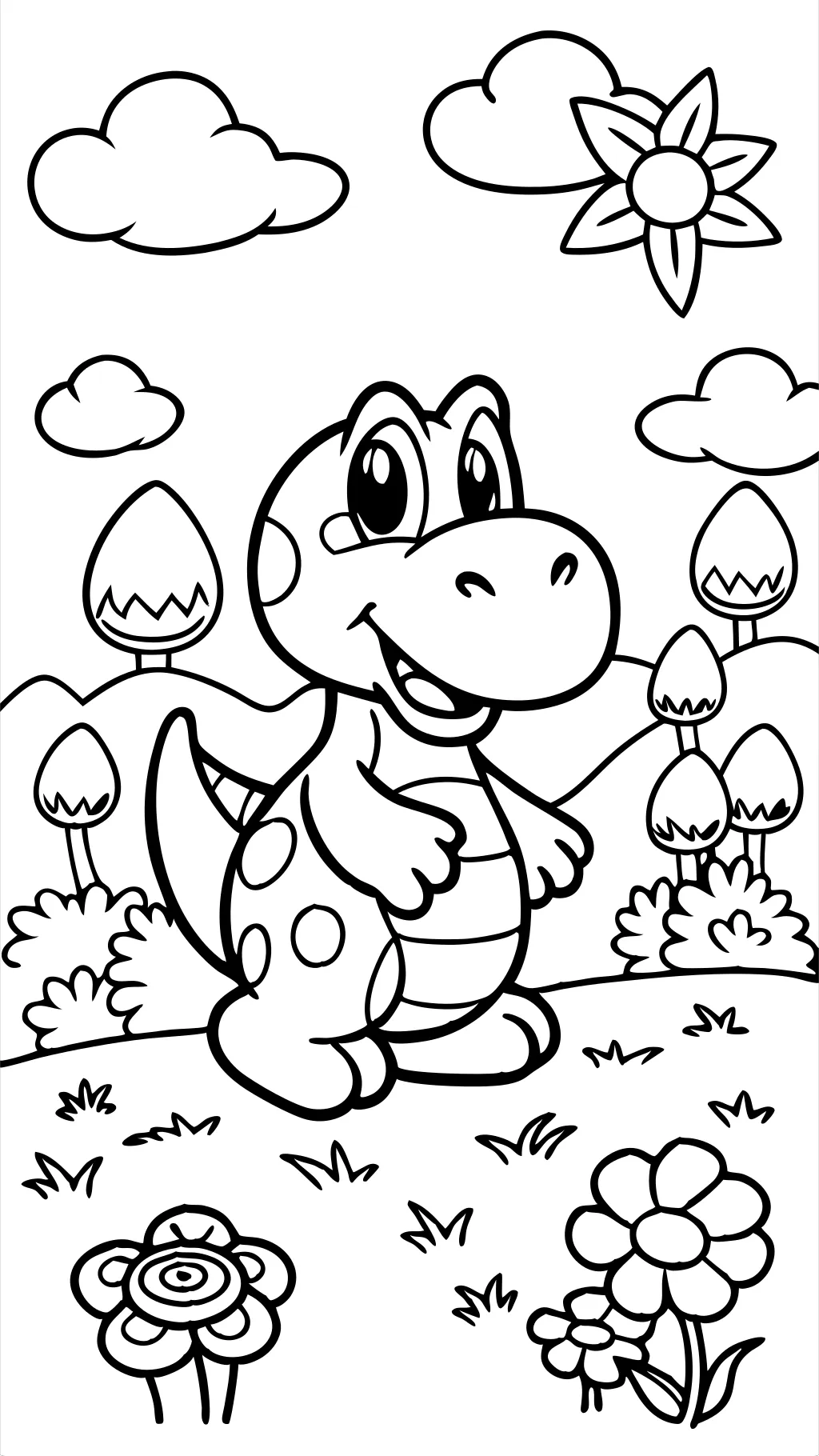 páginas para colorear de yoshi